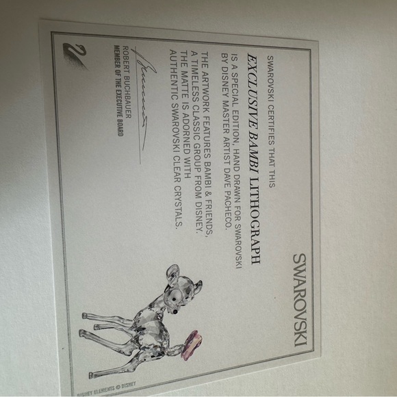 Framed Bambi Sketch Art with Swarovski crystals Disney collectible lithograph - Picture 5 of 8